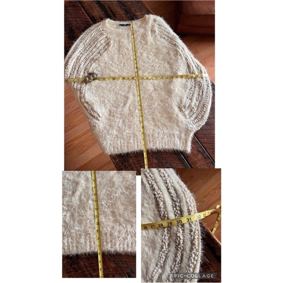 Women’s almond color mohair style sweater size large - Picture 6 of 11